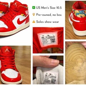 Air Jordan 1 Mid SE “Barcelona” DC7294-600 Chile Red White Pollen